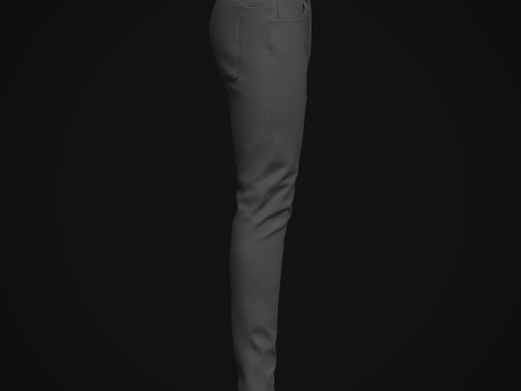 Mens Black Denim Pant Model 3D