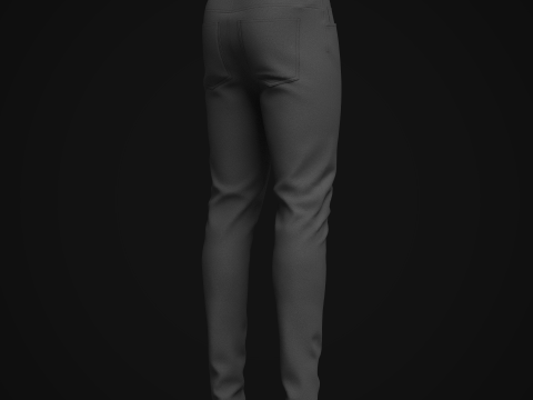 Mens Black Denim Pant Model 3D