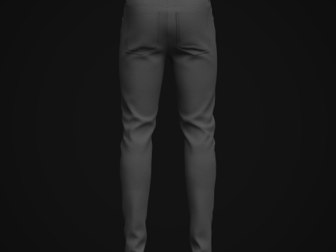 Mens Black Denim Pant Model 3D