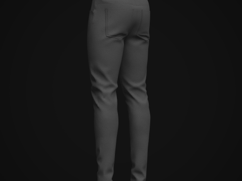 Mens Black Denim Pant Model 3D