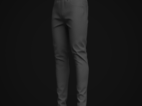 Mens Black Denim Pant Model 3D