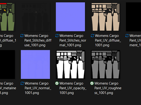 Womens Cargo Pant 3D Model