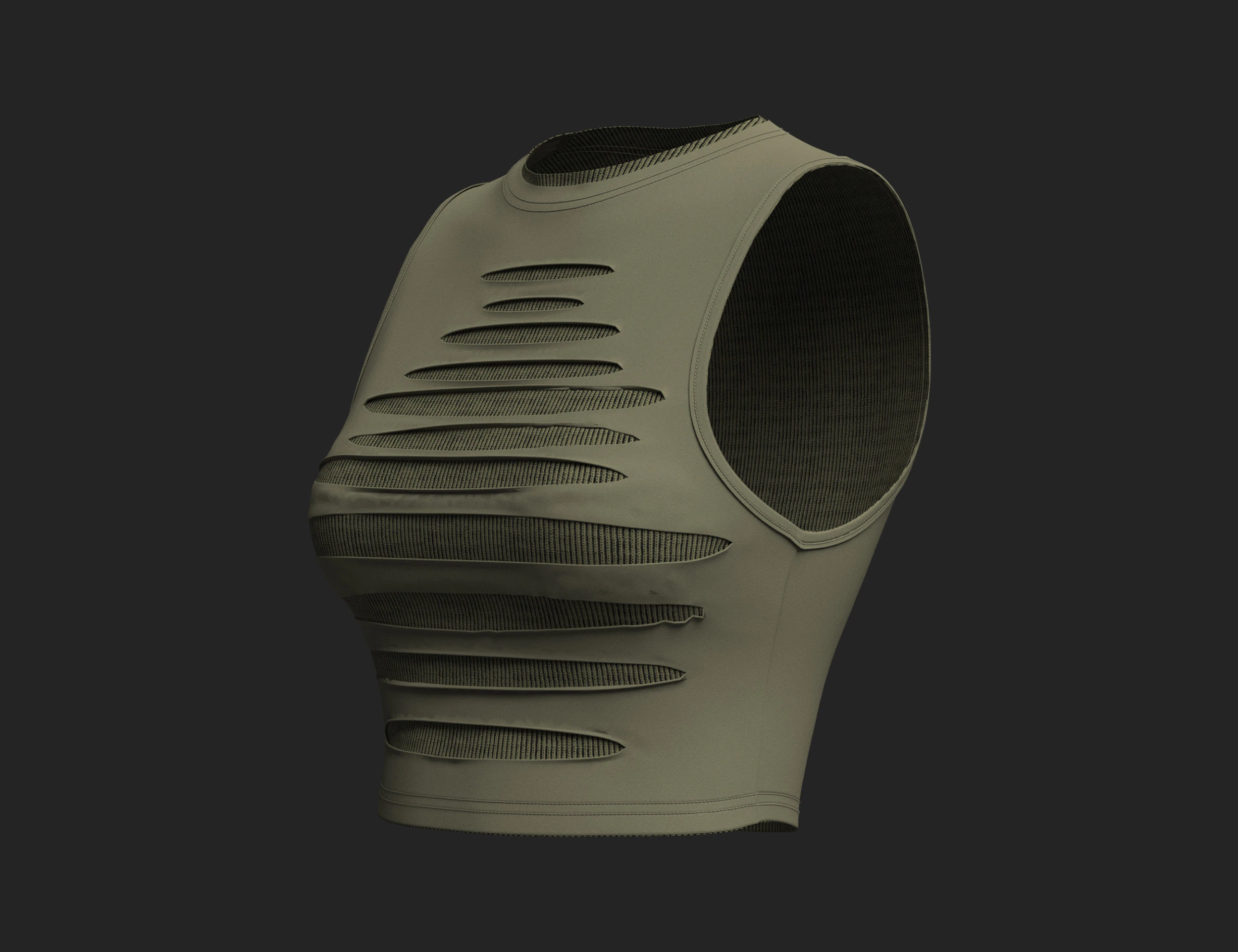 Womens Ripped Crop Top 3D Model .c4d .max .obj .3ds .fbx .stl .blend 
