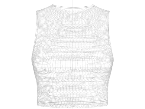 Womens Ripped Crop Top 3D Model