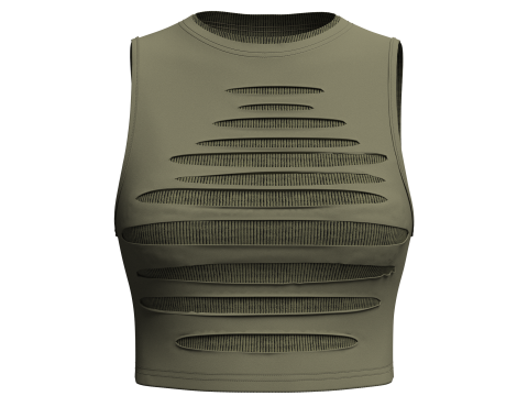 Womens Ripped Crop Top Model 3D