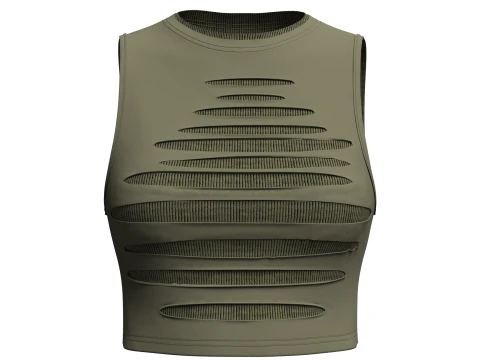 Womens Ripped Crop Top 3D Model