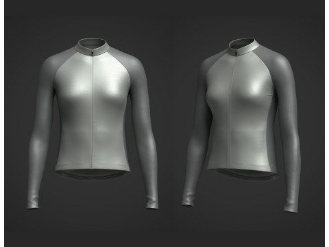 Women Full Sleeve Raglan Jersey 3D Модель