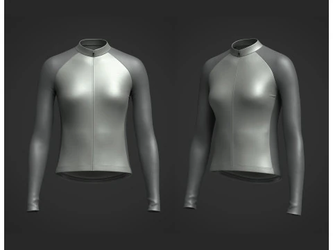 Damen-Raglan-Trikot mit langen &Auml;rmeln 3D Modell