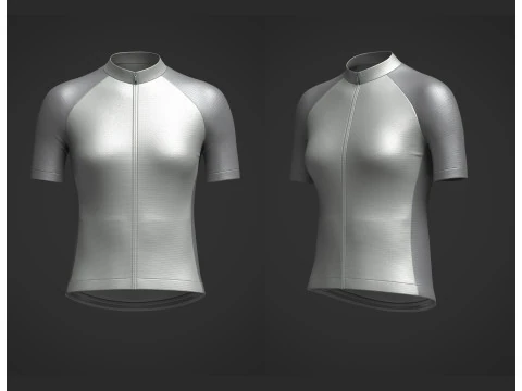 Damen-Raglan-Trikot mit halben &Auml;rmeln 3D Modell
