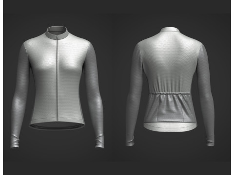Women Full Sleeve Cycling Jersey 3D Модель