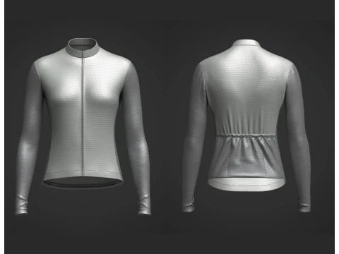 Damen-Radtrikot mit vollen &Auml;rmeln 3D Modell