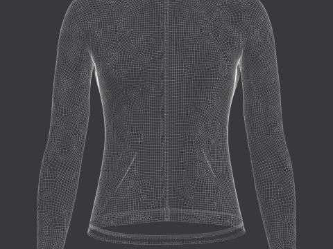 Women Full Sleeve Cycling Jersey Model 3D