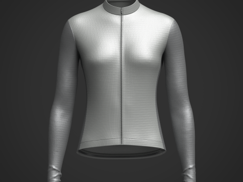 Women Full Sleeve Cycling Jersey Model 3D