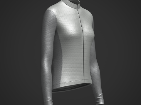 Women Full Sleeve Cycling Jersey Model 3D