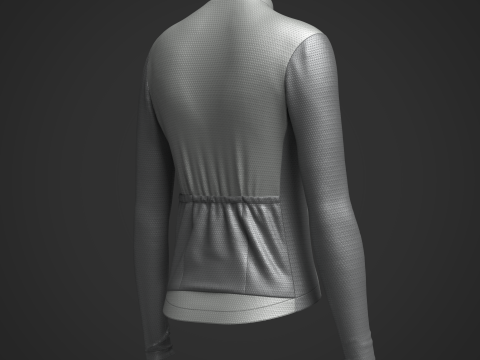 Women Full Sleeve Cycling Jersey Model 3D