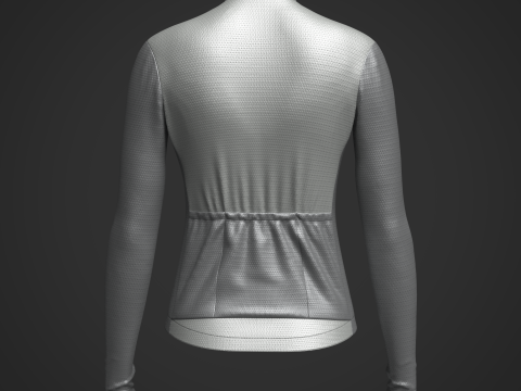 Women Full Sleeve Cycling Jersey Model 3D