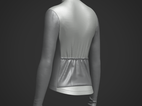 Women Full Sleeve Cycling Jersey Model 3D