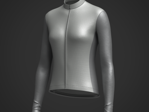 Women Full Sleeve Cycling Jersey Model 3D
