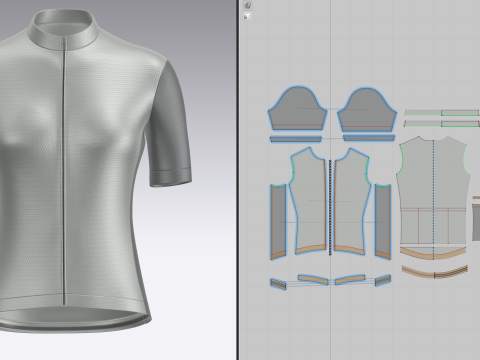 Women Half Sleeve Cycling Jersey 3D Модель