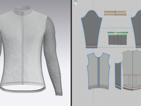 Mens Full Sleeve Cycling Jersey 3D Модель