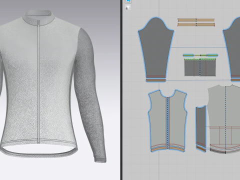 Maillot de cyclisme &agrave; manches longues pour hommes Modèle 3D