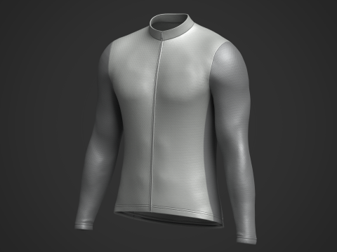 Mens Full Sleeve Cycling Jersey 3D Модель