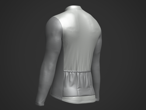 Mens Full Sleeve Cycling Jersey 3D Модель