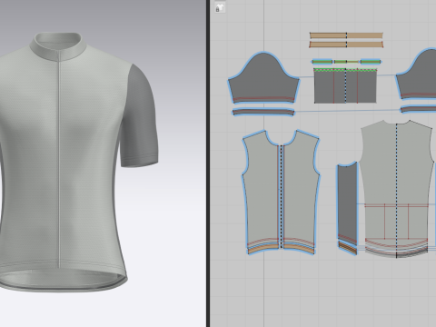 Mens Half Sleeve Cycling Jersey 3D Model