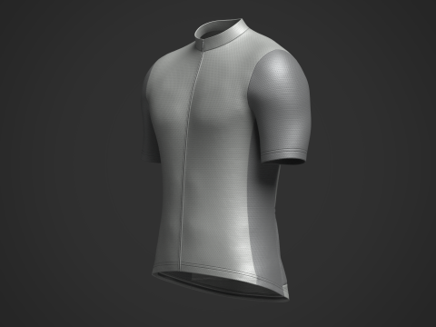Mens Half Sleeve Cycling Jersey 3D Model