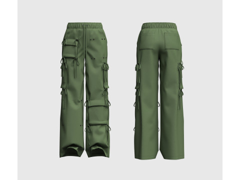 Womens Cargo Pant with detachable pockets 3D Модель