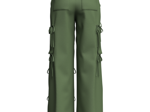 Womens Cargo Pant with detachable pockets 3D Model