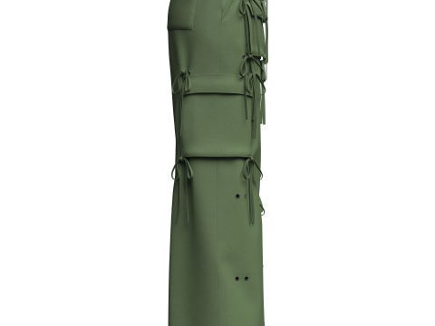 Womens Cargo Pant with detachable pockets 3D Model