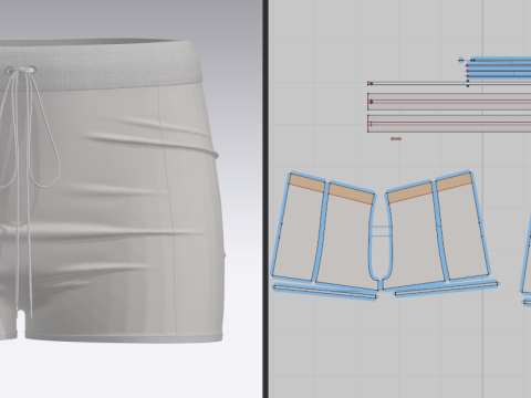 Female Shorts 3D Model
