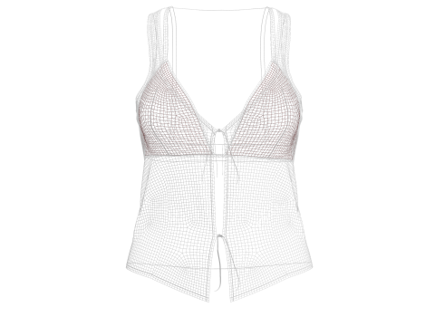 RIBBED TOP WITH LACE TRIM 3D Model