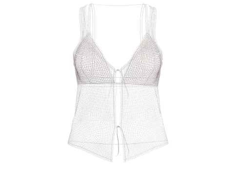 RIBBED TOP WITH LACE TRIM 3D Model