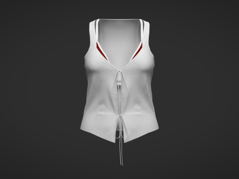 RIBBED TOP WITH LACE TRIM 3D Model