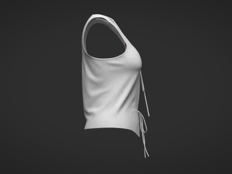 RIBBED TOP WITH LACE TRIM 3D Model