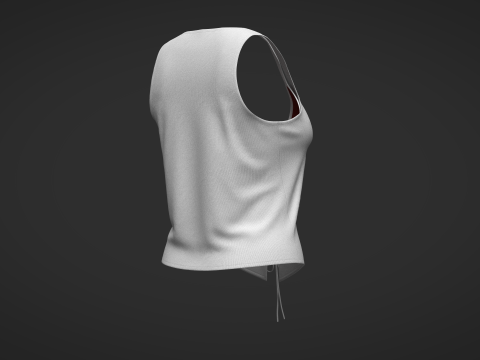 RIBBED TOP WITH LACE TRIM 3D Model
