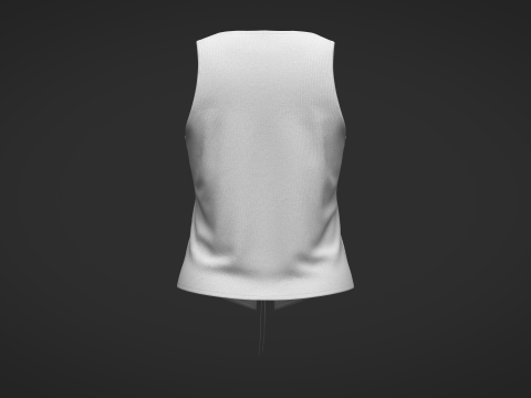 RIBBED TOP WITH LACE TRIM 3D Model