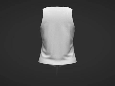 RIBBED TOP WITH LACE TRIM 3D Model