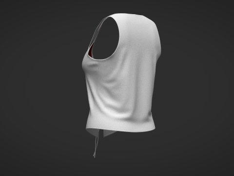 RIBBED TOP WITH LACE TRIM 3D Model