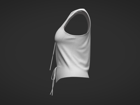 RIBBED TOP WITH LACE TRIM 3D Model