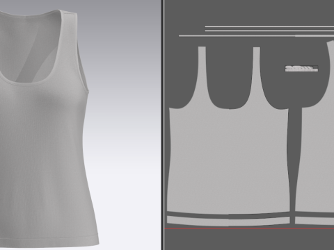 Female Tank Top 3Dモデル