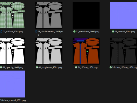 Female Midi Shirt Dress Modelo 3D