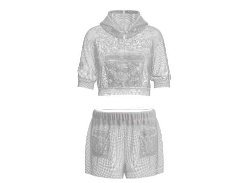 Female Hoodie Outfit 3Dモデル