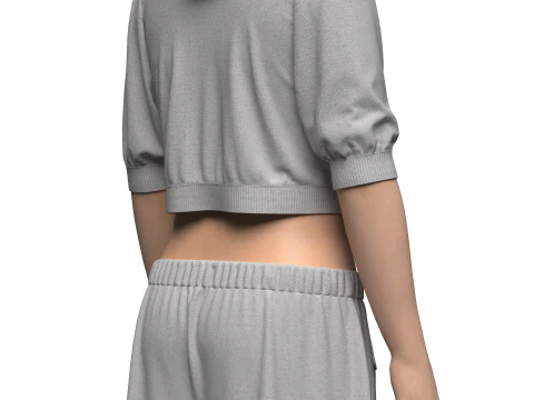 Female Hoodie Outfit 3D Model