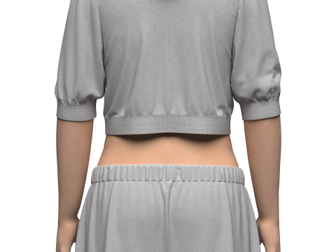 Female Hoodie Outfit 3Dモデル