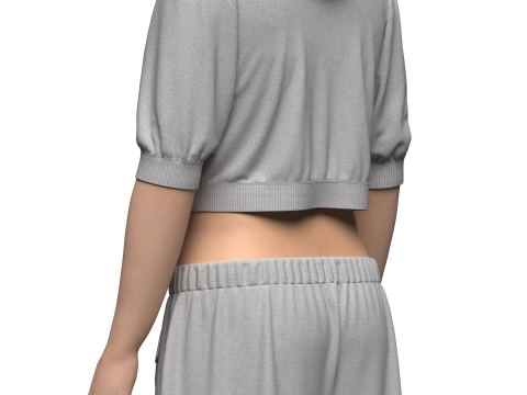 Female Hoodie Outfit 3Dモデル