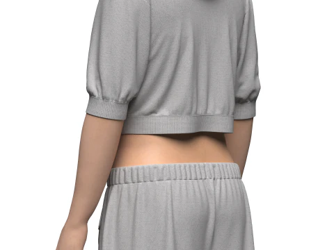 Female Hoodie Outfit 3D Model