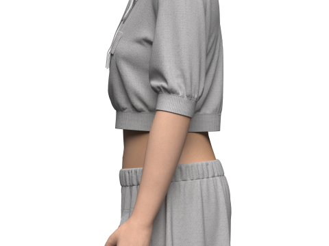 Female Hoodie Outfit 3Dモデル
